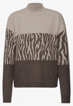 Street one Colour block Jumper in Deep Roast Brown