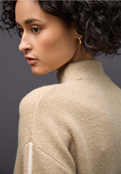 Street One Supersoft cotton blend jumper with contrast details 303554