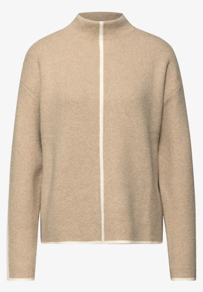 Street One Supersoft cotton blend jumper with contrast details 303554