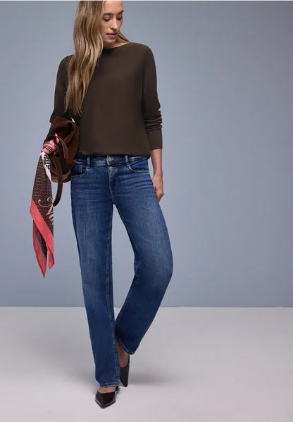 Street One Cotton blend Plain long sleeve knit 303764