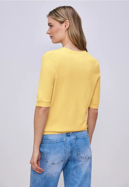 Street One Puff Sleeve short sleeve Knit in Lemon or Blue  303768