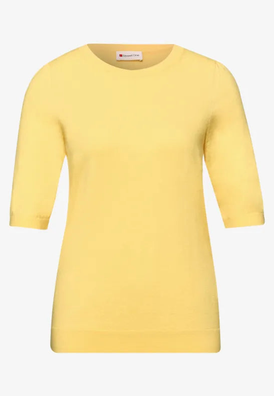 Street One Puff Sleeve short sleeve Knit in Lemon or Blue  303768