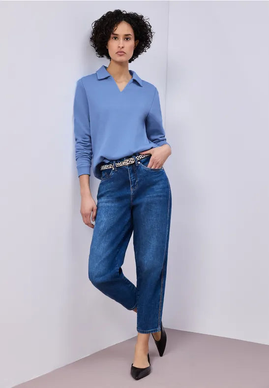 Street One Supersoft cotton blend Sweatshirt with Collar 303782