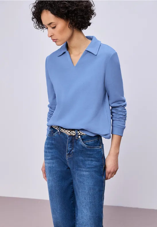 Street One Supersoft cotton blend Sweatshirt with Collar 303782