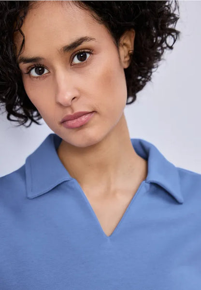 Street One Supersoft cotton blend Sweatshirt with Collar 303782