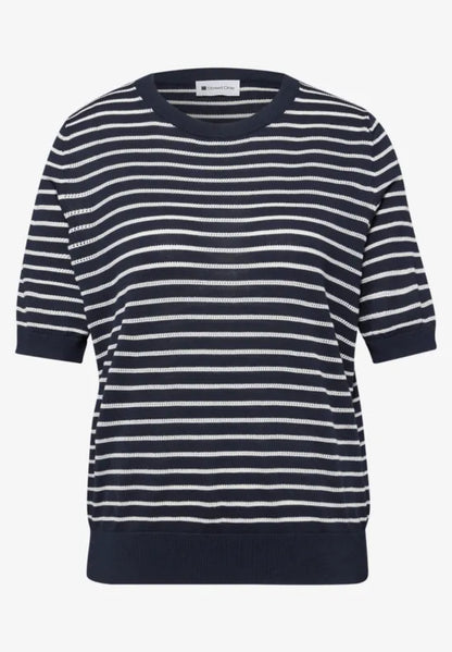 Street One Navy Stripe Short Sleeve Summer knit 303819