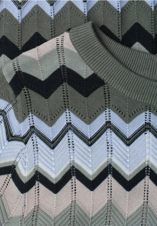 Street One short sleeved knit with zig zag print 303872
