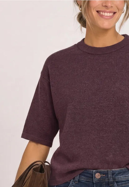Street One 3/4-sleeve pullover with round neck 304053
