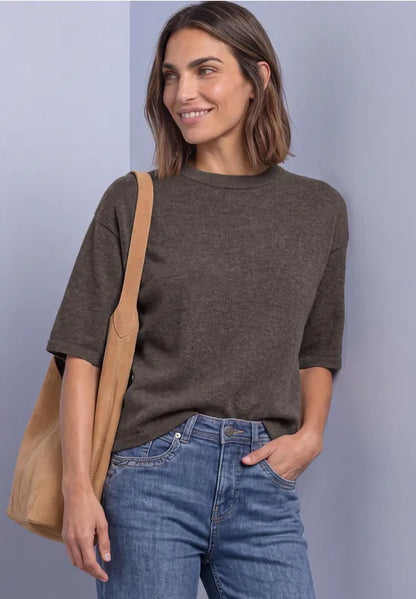 Street One 3/4-sleeve pullover with round neck 304053
