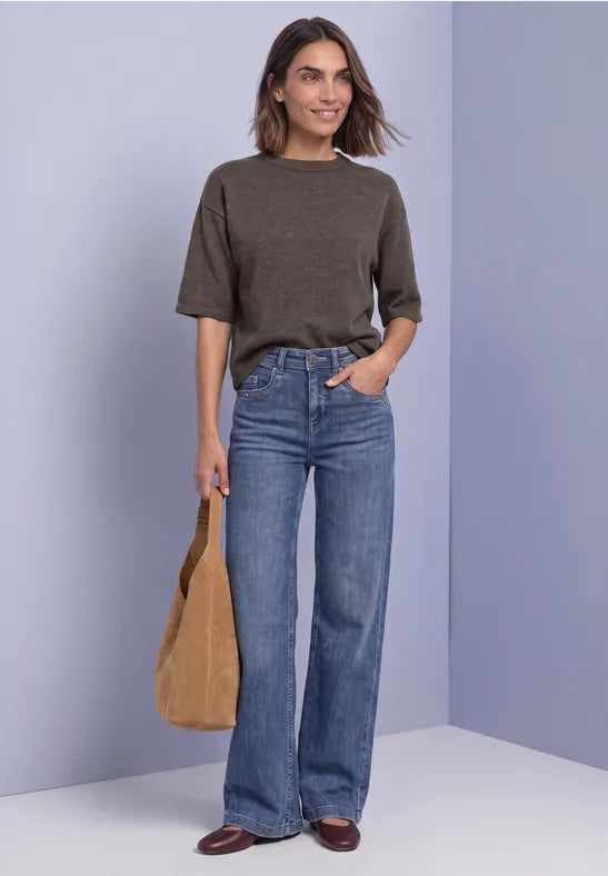 Street One 3/4-sleeve pullover with round neck 304053