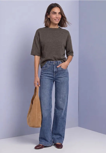Street One 3/4-sleeve pullover with round neck 304053