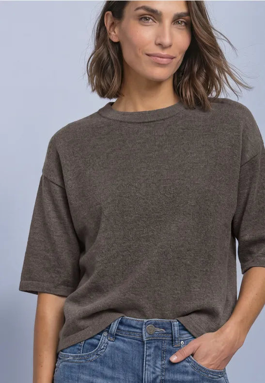 Street One 3/4-sleeve pullover with round neck 304053