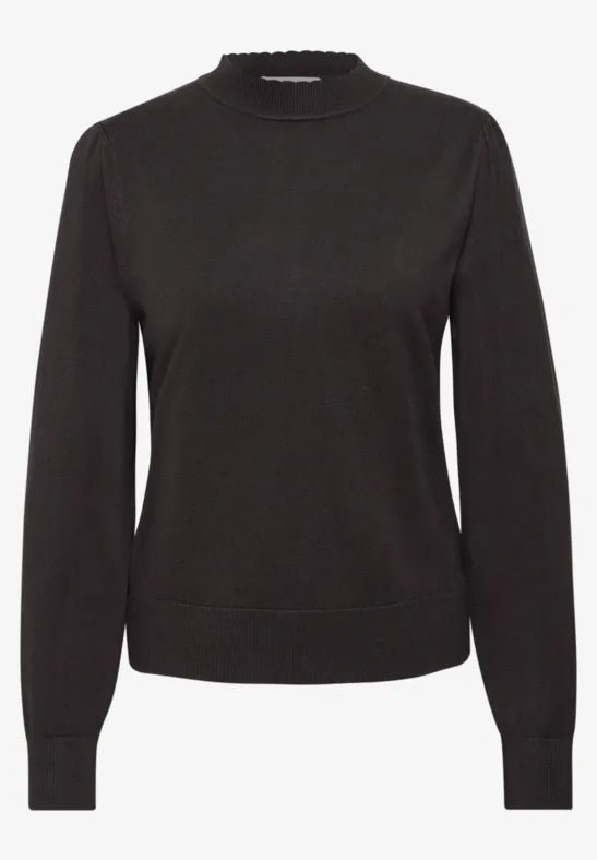 Street One Fine Knit Turtle neck Jumper with Scalloped edge  304154