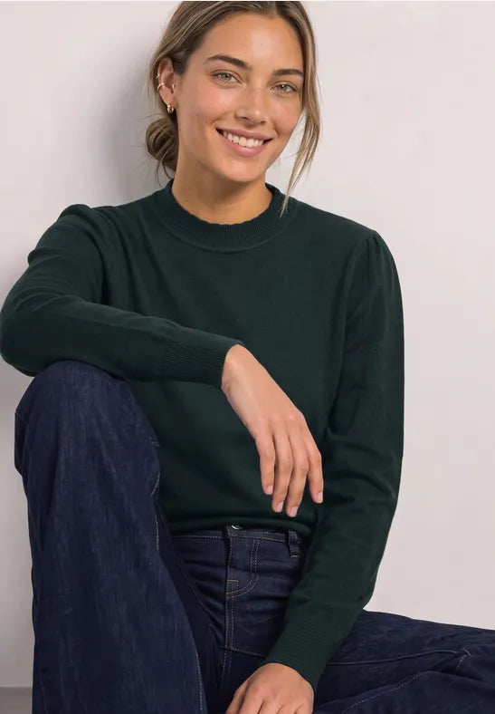 Street One Fine Knit Turtle neck Jumper with Scalloped edge  304154