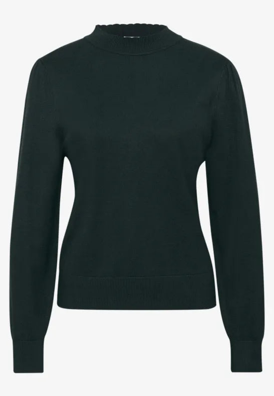 Street One Fine Knit Turtle neck Jumper with Scalloped edge  304154