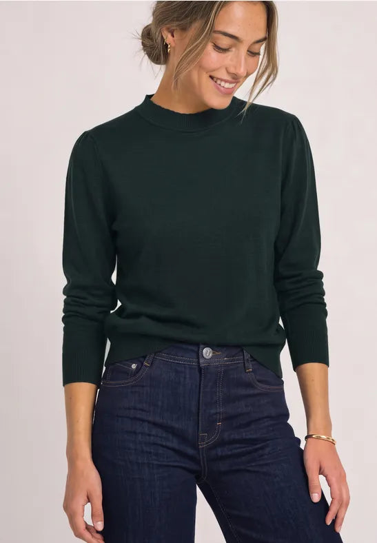 Street One Fine Knit Turtle neck Jumper with Scalloped edge  304154