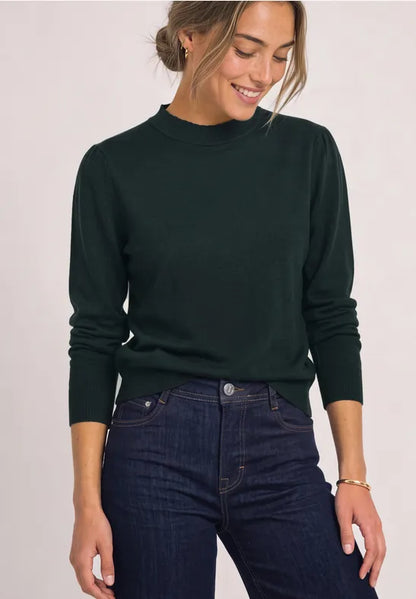 Street One Fine Knit Turtle neck Jumper with Scalloped edge  304154