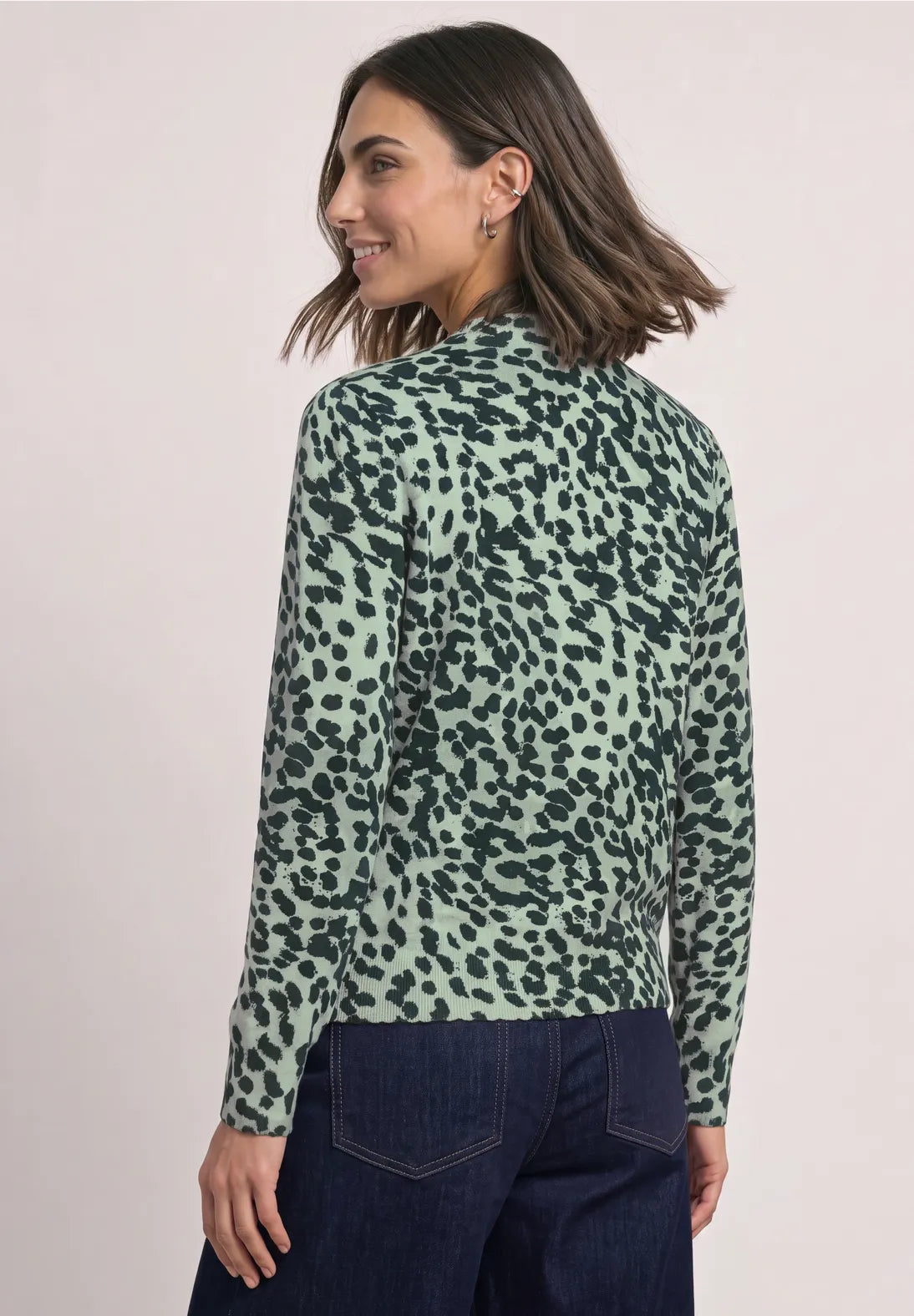 Street One Turtleneck sweater with leopard print 304156