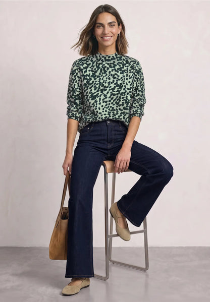 Street One Turtleneck sweater with leopard print 304156