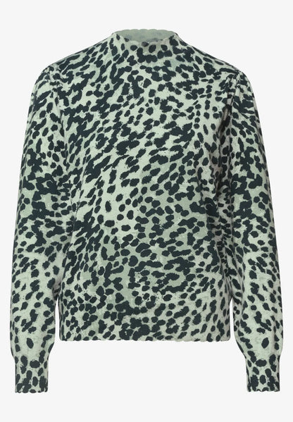 Street One Turtleneck sweater with leopard print 304156