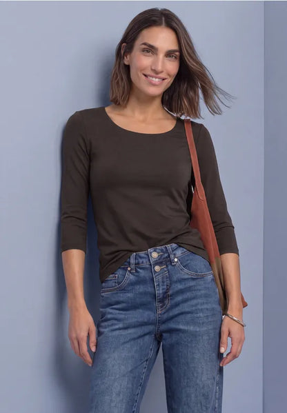 Street One 3/4 sleeve cotton double layer T Shirt 317588 26