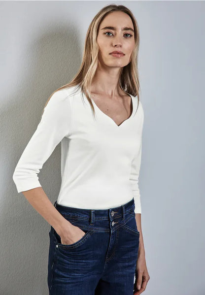 Ada Cotton Top 3/4 sleeve with Sweetheart Neckline. All Colours