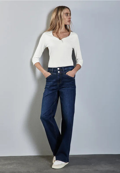 Ada Cotton Top 3/4 sleeve with Sweetheart Neckline. All Colours