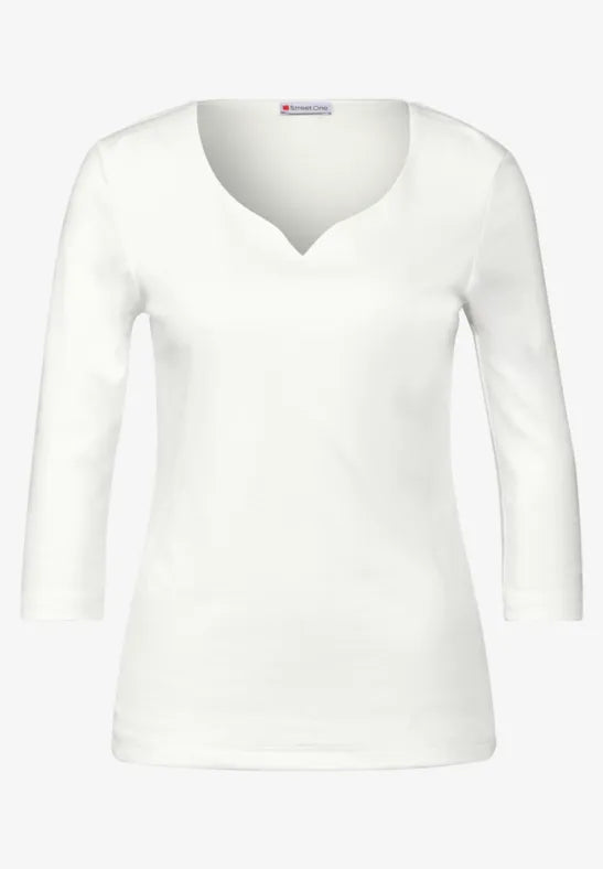 Ada Cotton Top 3/4 sleeve with Sweetheart Neckline. All Colours
