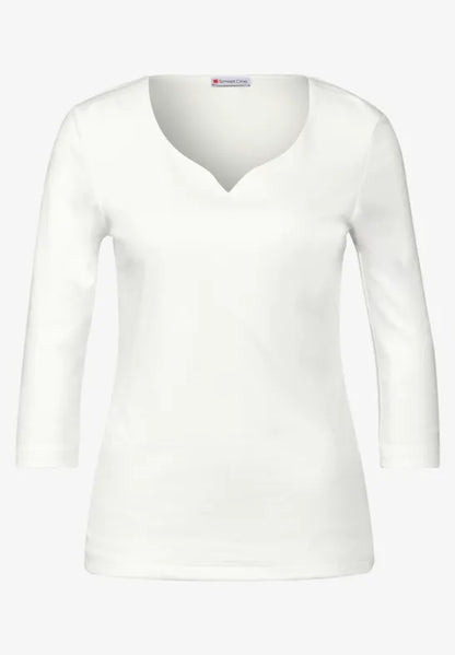 Ada Cotton Top 3/4 sleeve with Sweetheart Neckline. All Colours