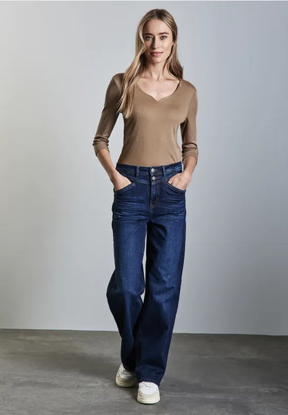 Ada Cotton Top 3/4 sleeve with Sweetheart Neckline. All Colours