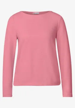 Street one Cosy knit with ruched sides in sand or coral 322783