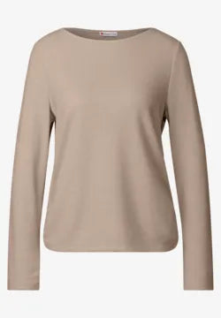 Street one Cosy knit with ruched sides in sand or coral 322783