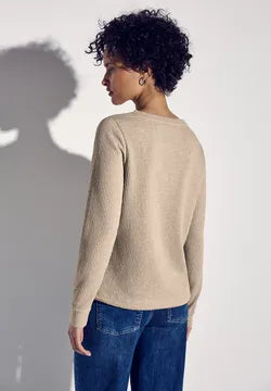 Street One Textured jumper with full sleeve and drawstring 322929