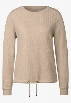Street One Textured jumper with full sleeve and drawstring 322929