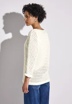 Street One loose weave summer knit in black or white 323140