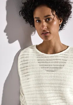 Street One loose weave summer knit in black or white 323140