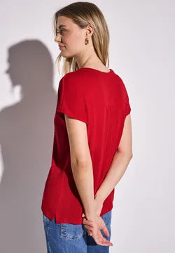 Street One Summer Knit T Shirt in Red 323142