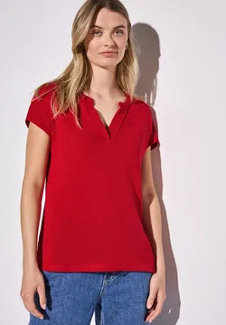 Street One Summer Knit T Shirt in Red 323142