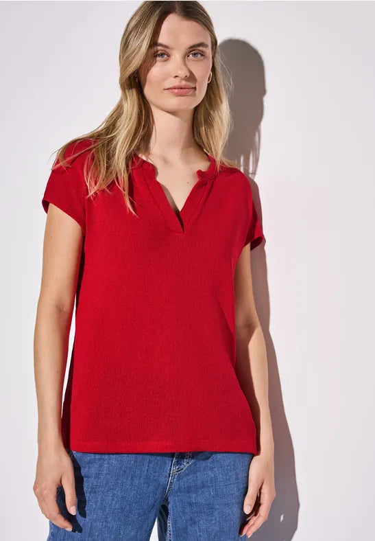 Street One Summer Knit T Shirt in Red 323142