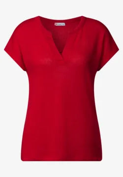 Street One Summer Knit T Shirt in Red 323142
