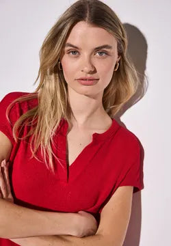 Street One Summer Knit T Shirt in Red 323142