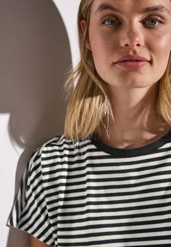 Street One Black and White stripe Top  323148