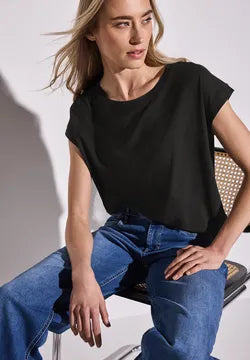 Street One round neck plain t Shirt in Black or Red  323150