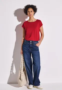 Street One round neck plain t Shirt in Black or Red  323150