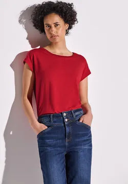 Street One round neck plain t Shirt in Black or Red  323150