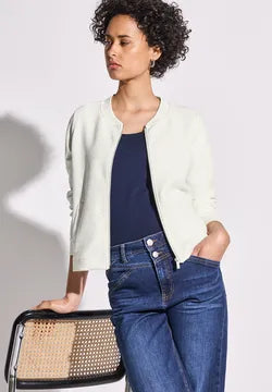 Street One textured short zip jacket 323159