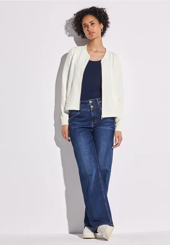 Street One textured short zip jacket 323159