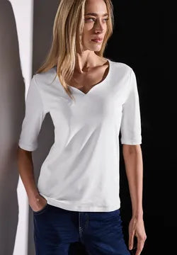 Street One Ada top with double layer and sweetheart neckline 323163
