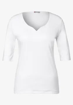 Street One Ada top with double layer and sweetheart neckline 323163