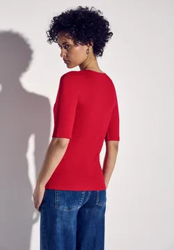 Street One Ada top with double layer and sweetheart neckline 323163